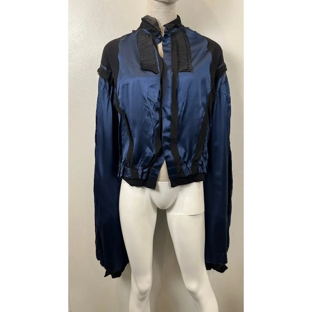 UMIT UNAL COUTURE SILK BLOUSE - Picture 1 of 11